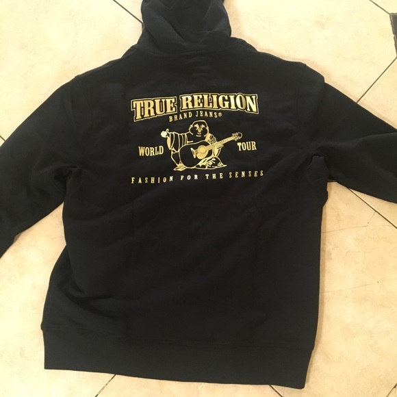 black and gold true religion hoodie
